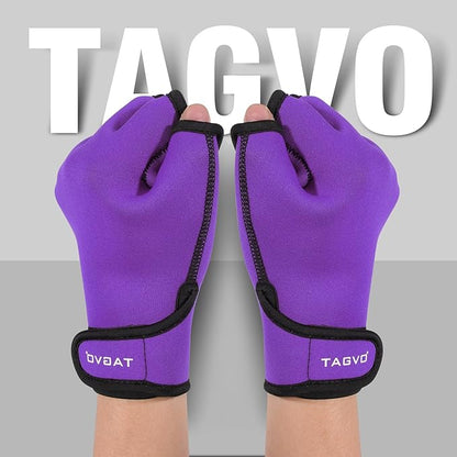 TAGVO Aquatic Gloves for Helping Upper Body Resistance, Webbed Swim Gloves Well Stitching, No Fading, Sizes for Men Women Adult Children Aquatic Fitness Water Resistance Training