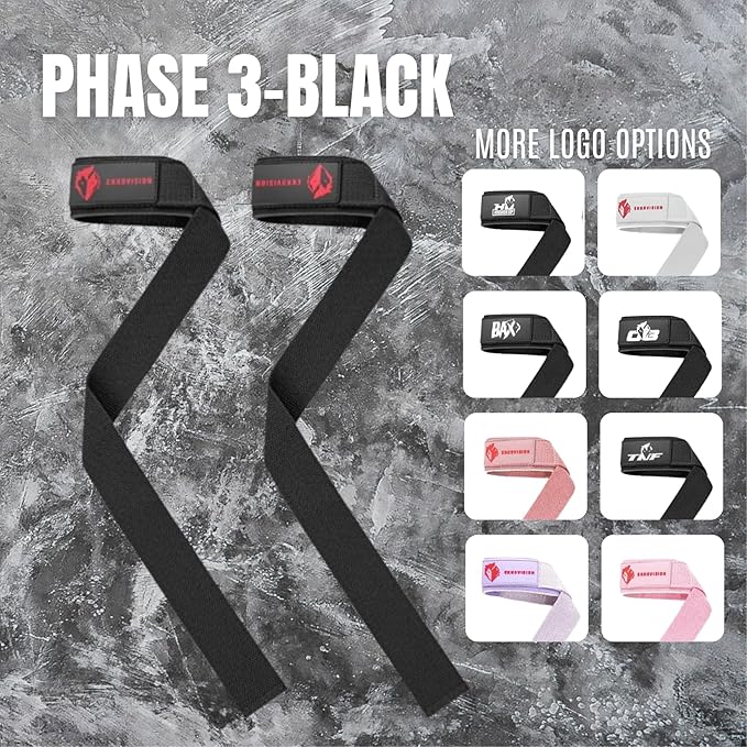 Weight Lifting Straps, Wrist Support for Men, Heavy Duty Thick Comfortable Lifting Straps, Secure Fit, Enhanced Grip, Straps for Weightlifting & Gym Training, Black