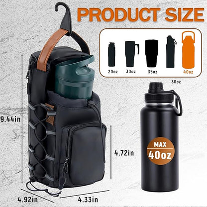 Magnetic Gym Bag for Men and Women, Water Bottle Holder, Gym Pouch with Shoulder Strap for Travel, Sports, Work, Fitness (Hook)