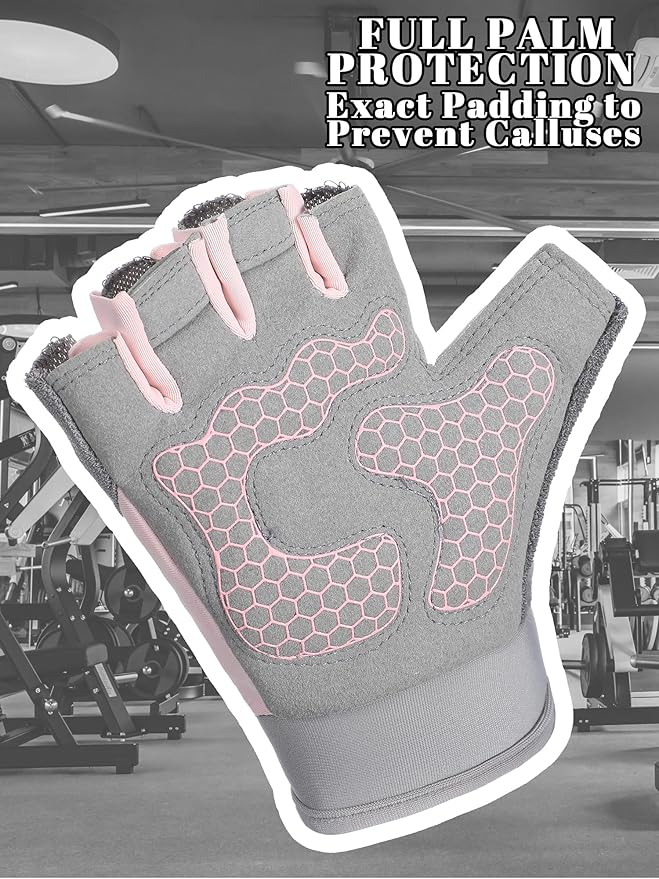 3 Pairs Weight Lifting Gloves for Men Women, Gym Workout Gloves with Full Palm Protection, Breathable Anti-Slip Fitness Glove for Training, Cycling, Pull-ups, Medium