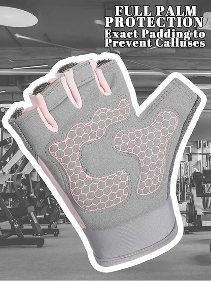 3 Pairs Weight Lifting Gloves for Men Women, Gym Workout Gloves with Full Palm Protection, Breathable Anti-Slip Fitness Glove for Training, Cycling, Pull-ups, Medium