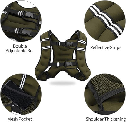 VIVITORY Weighted Vest Workout Equipment, 11lbs/18lbs Body Weight Vest for Men, Women, Strength Training, Running, Fitness, Muscle Building, Weight Loss, Weight lifting