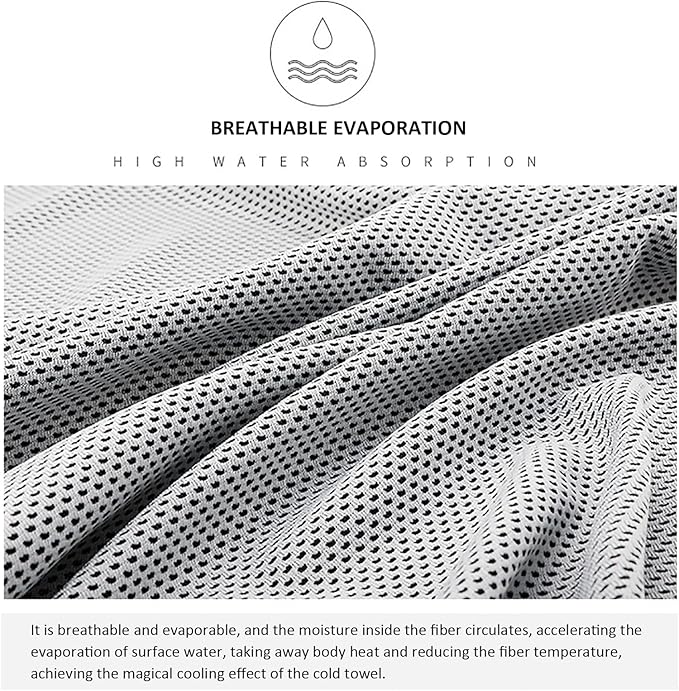 Peicees 10 Pack Microfiber Cooling Towels for Neck Sports Gym Workout Cooling Towel, 40x12 Inches Fast Drying Super Absorbent Compact Lightweight for Climbing Camping Travel Beach