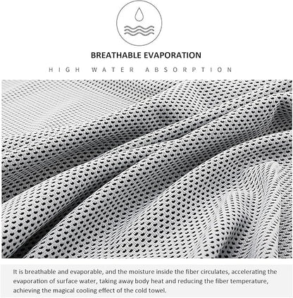 Peicees 10 Pack Microfiber Cooling Towels for Neck Sports Gym Workout Cooling Towel, 40x12 Inches Fast Drying Super Absorbent Compact Lightweight for Climbing Camping Travel Beach