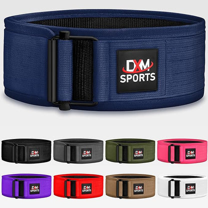 DXM SPORTS Self-Locking Weight Lifting Belt - Men Women Gym Fitness Strength Training, Bodybuilding Powerlifting Weightlifting Workout, Deadlift Squat, Pro Exercise Belt