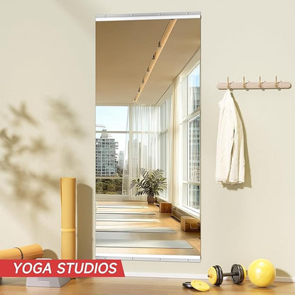 71"x32" One-Piece Home Gym Mirror, Oversized Full Body Wall Mounted Fitness Mirror, 4MM Professional Grade Tempered Glass for Yoga, Studio with Installation Kit
