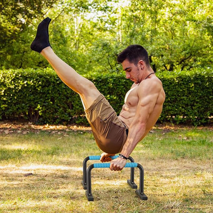 Strength Training Parallettes Push Up Bars, Pushup Handles Calisthenics Equipment for Home Workout, Anti-slip Gymnastics Bars, Handstand & Dip Bar for Outdoor Exercise