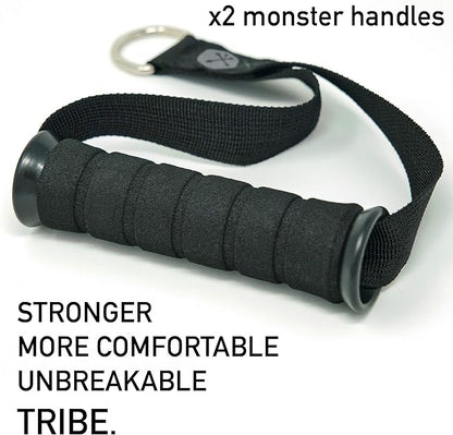 TRIBE Resistance Bands Accessories Equipment System for Home Gym, Exercise, Workout, Tube Bands & Cable Machines. Premium Ankle Straps, Door Anchor & Cushioned Handles. Heavy Duty Handle & Attachments