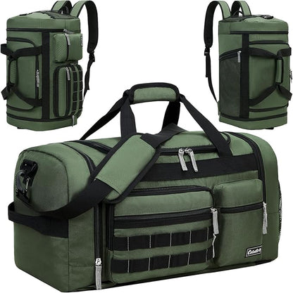 Gym Bag for Men Women with Shoes Compartment 3-in-1 Sports Travel Duffel Bag Multipurpose Weekender Overnight Backpack with Wet Pocket - Green