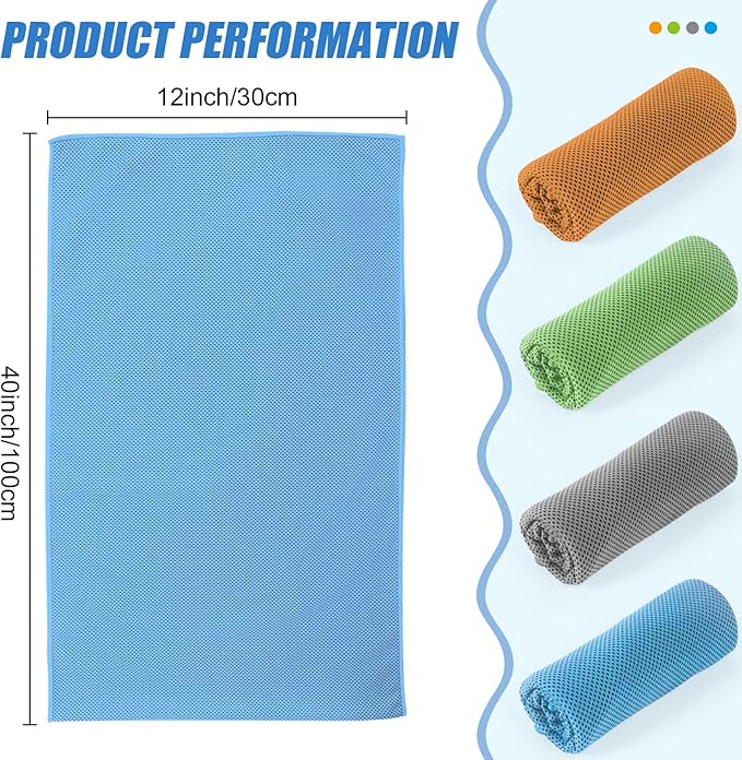 4 Pack Cooling Towel for Neck and Face,Sports Yoga Gym Hiking Tennis Outdoor Riding Workout Sweat Ice Towel (Multicolor-01)