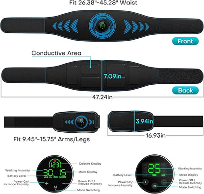 EMS Muscle Stimulator, Electronic ABS Stimulator Muscle Toner Trainer for Abdominal/Arms/Legs, FDA Cleared Ab Fitness Strength Training Workout Equipment for Men and Women