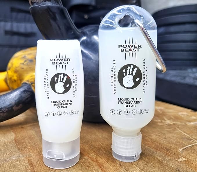 POWER BEAST, Clear Liquid Chalk, Non Sticky Grip Enhancer, Dry Hands, Transparent Liquid Chalk, Anti-Slip Solution, Dry Grip for Tennis, Golf, Pole Dancing, Gaming, and All Sports