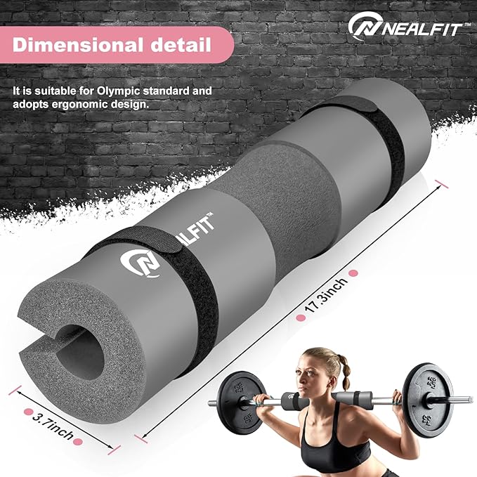Barbell Pad Squat Pad for Squats—Squat Bar Pad—Great for Weightlifting,Lunges and Hip Thrusts—Foam Sponge Pad—Fit Standard and Olympic Bars Perfectly