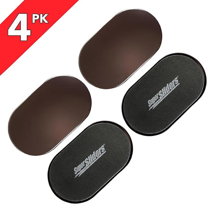 Super Sliders 5-3/4" x 9-1/2" XL Oval Reusable Furniture Sliders for Carpet, Anti-Slip Protective Furniture Moving Pads for Beds, Sofas, Dressers, Set of 4, Brown
