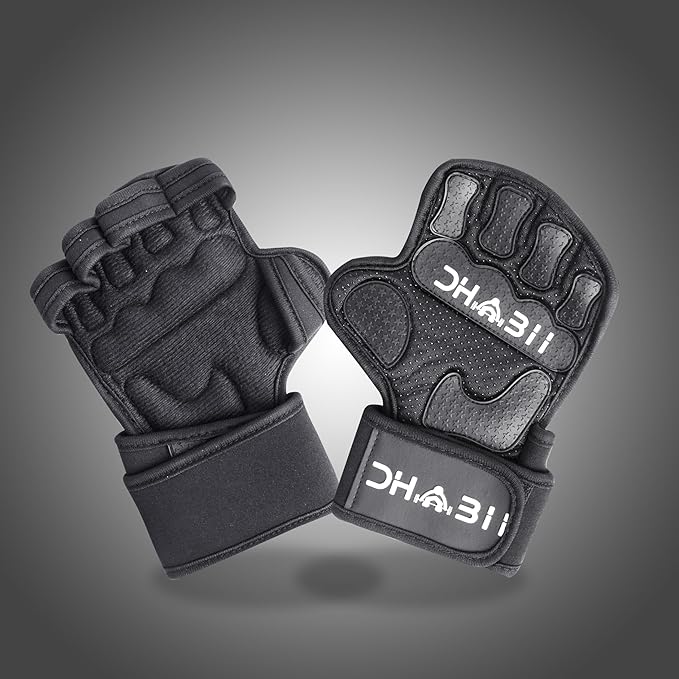 Workout Gloves for Men & Women, Smartwatch Compatible Ventilated Gym Gloves with Wrist Wrap Support, Breathable Weight Lifting Gloves for Fitness, Training & Cycling with Excellent Grip