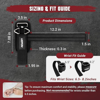 Weight Lifting Straps with Rings, 2 in 1 Wrist Straps for Weightlifting and Cable Machine with Double Triangle Rings and Non-slip Latex Thread, Lifting Cuffs for Home Gym Workout