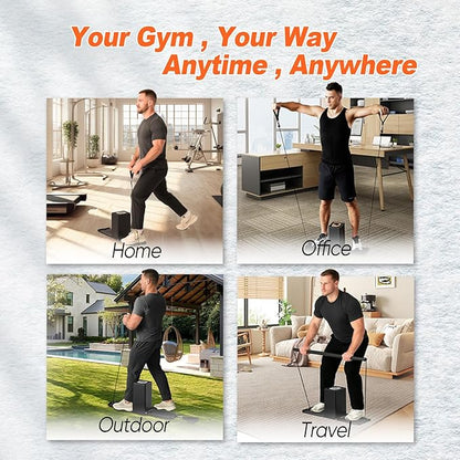 SR3 PRO Portable Smart Home Gym | All-in-One 5-180LBS Resistance Adjustable Trainer for Full Body Strength Training | Foldable Fitness Equipment for Home,Outdoor & Travel Use