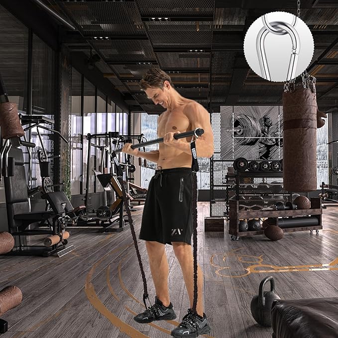 Resistance Band Bar, Portable Pilates Bar with Resistance Bands Home Gym Workouts Stick Squat Yoga Pilates Flexbands Kit for Full Body Shaping
