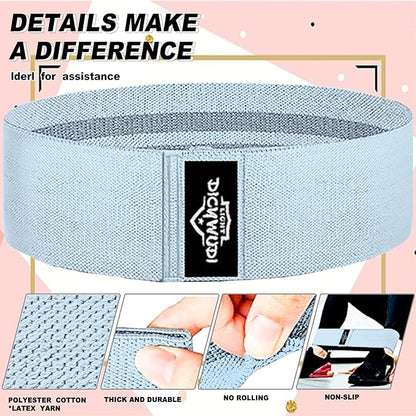 Yoga Mat Thick, 6 Fabric Resistance Bands, 2 Pack Yoga Blocks, Home Workout Equipment Essentials Starter Kit for Beginners Full Body Toning