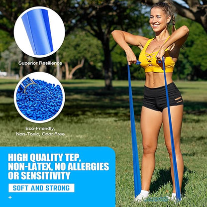 HPYGN 3 Levels Non-Latex Exercise Bands for Physical Therapy & Yoga, Professional Resistance Bands Set for Working Out, Strength Training, Pilates & Rehab, TPE Elastic Stretch Bands for Seniors, Women