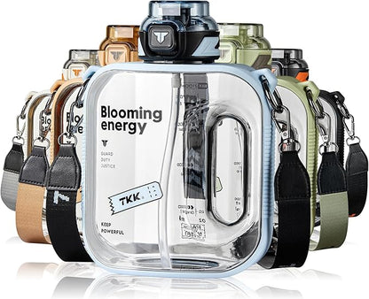 TKK 64oz Half Gallon Hydration Jug with Straw - BPA Free Tritan, Dishwasher Safe Large Capacity Plastic Water Bottle for Gym,Yoga,Travel,Camping & Outdoor