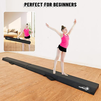 MARFULA 6 FT / 8 FT / 9 FT / 10 FT Folding Gymnastic Balance Beam for Kids with Carry Bag for Home and Club Use
