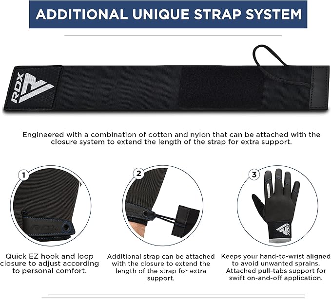 RDX Weight Lifting Gloves with Wrist Support -Touch Screen Full Finger Gym Workout, Breathable Anti Slip Padded Grip, Men Women Fitness Training, Powerlifting Bodybuilding HIIT Exercise Weightlifting