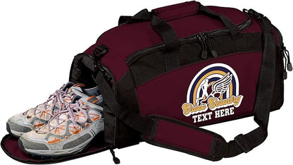 Personalized Cross Country Duffel Bag – Custom Name Team Logo XC Gym Travel Bag for Runners – Lightweight Athletic Sports Gear Bag for Boys & Girls