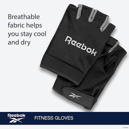 Reebok Classic Fingerless Gloves Lightweight Fitness & Weight Lifting Gloves for Training