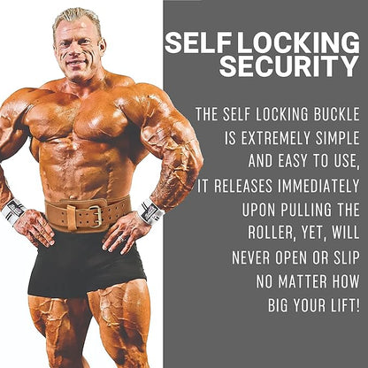 Schiek Sports 2006 Leather 6" Weight Lifting Belt - Weightlifting Belt with Double Prong Stainless Steel Belt Buckle