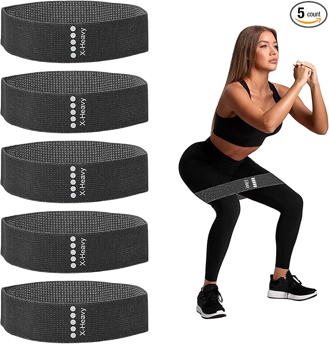 PATIKIL Fabric Resistance Bands, Elastic Exercise Bands for Women and Men, Booty Legs Workout Bands for Fitness Pilates