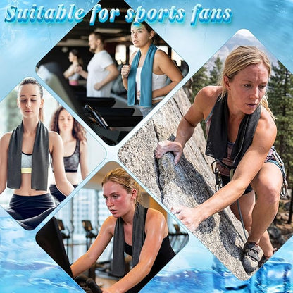 Honoson 10 Pack Cooling Towels Bulk - 47"x12" Soft Breathable Ice Towels for Neck & Face, Portable Chilly Rags Microfiber Sweat Rags for Yoga, Sports, Gym, Workout & Fitness(Dark Gray)