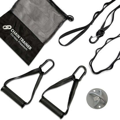 Portable Home Gym Multi-functional Basic Fitness Freedom Workout Equipment Comes in Basic, Intermediate, Advanced or Deluxe Sizes and Comes in Black or Silver