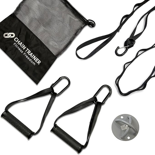 Portable Home Gym Multi-functional Basic Fitness Freedom Workout Equipment Comes in Basic, Intermediate, Advanced or Deluxe Sizes and Comes in Black or Silver