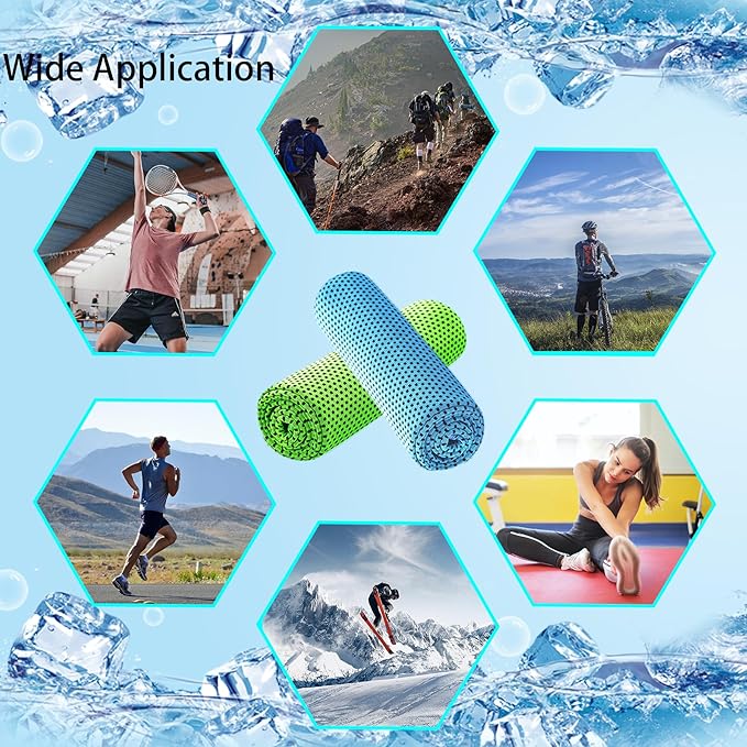 60Pack Cooling Towels for Neck and Face (40"x12"), Ice Microfiber Cooling Towels Bulk for Workout Cooling Neck Wraps Sweat Towels for Gym Yoga Golf Running Sport