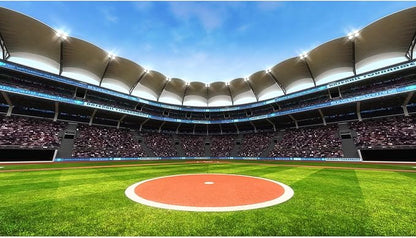 Baseball Backdrop Baseball Green Field Stadium Photography Background Sports Game Decorations Newborn Boy Children Portrait Photo Booth Festival Event Shooting Family Studio Props Vinyl 20x10ft
