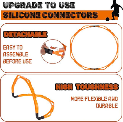 Hikeen Octagonal Agility Rings, Speed Rings, Youth Agility Footwork Training and Speed Hurdles Ladder, Fitness Equipment Sport Workout for Soccer, Home Gym, 6 Firm Rings Set