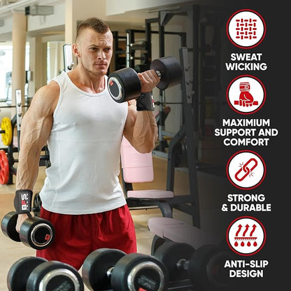 Wrist Wraps for Weightlifting,18” Premium Quality Wrist Straps for Weightlifting,Weight Lifting Wrist Wraps with Thumb Loop for Curls Dips,Powerlifting Weight Training Men Women
