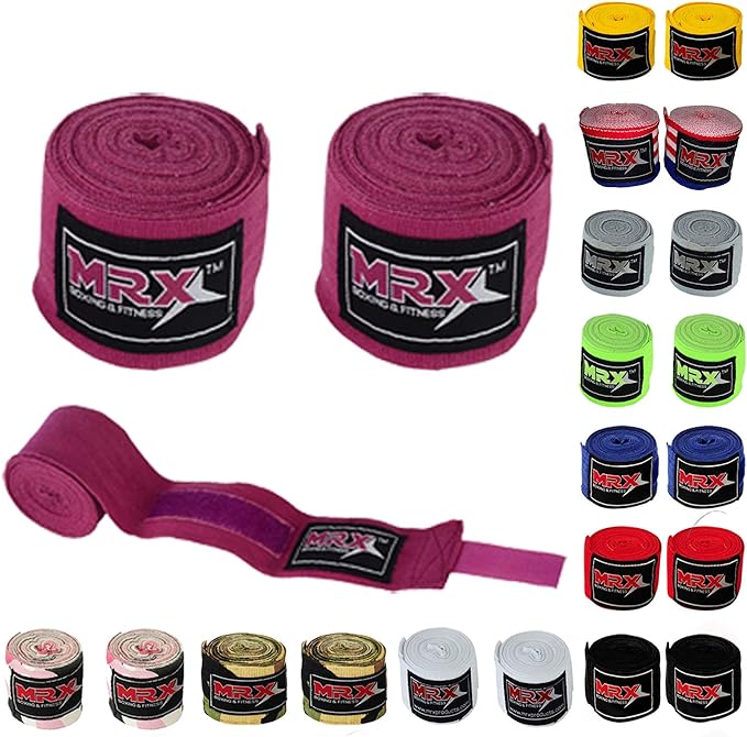 MRX BOXING & FITNESS Boxing Hand Wraps 100% Cotton Multi Colors Great for MMA Boxing Muay Thai Kick Boxing Training 118, 160, 180 Length