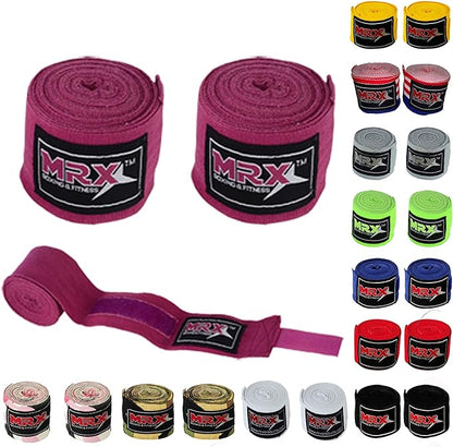 MRX BOXING & FITNESS Boxing Hand Wraps 100% Cotton Multi Colors Great for MMA Boxing Muay Thai Kick Boxing Training 118, 160, 180 Length