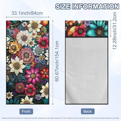 Bulopur Hippie Dahlia Floral Beach Towel Car Seat Bucket Terry Cloth Seat Covers Blanket Absorbent Soft Fabric Modern Car Decor Accessories