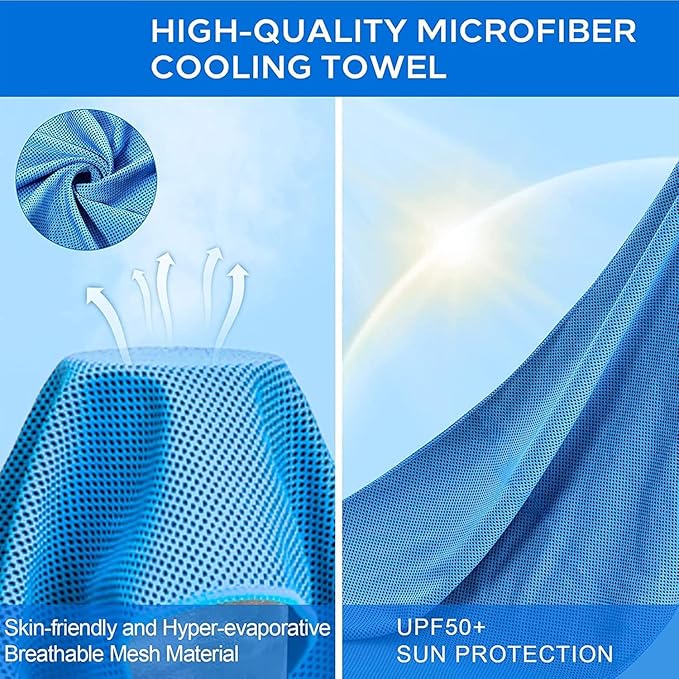 Sukeen Cooling Towels for Neck and Face (40"x12"), Soft Breathable Cooling Towel for Hot Weather, Cooling Neck Wraps, Sweat Towel for Gym, Sport, Running, Workout, Camping, Fitness