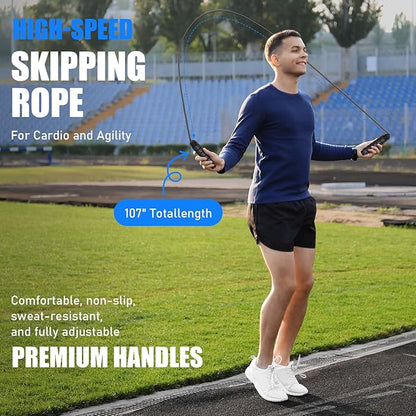 Agility Speed Training Equipment Set, Football Practise Set with 20ft Agility Ladder, 12 Cones, 4 Adjustable Hurdles, Jump Rope, for Basketball, Soccer Training, Football, Kids, Youth, Adults