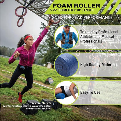 Pro-Tec Athletics Foam Roller, Deep Tissue Massage Roller for Recovery, Therapy, Flexibility, Circulation, and Muscle Release