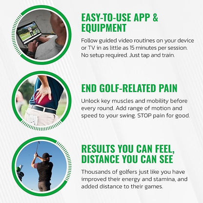 GolfForever Swing Trainer – Golf Fitness & Training System for Strength, Flexibility & Swing Power – Includes Membership & Premium Training Bar for Golf-Specific Workouts
