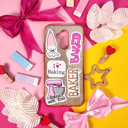 BulbaCraft 100Pcs Baking Stickers Funny, Bakery Stickers for Water Bottles - Baking Laptop Decals, Bakery Themed Party Decorations, Gifts for Women & Men