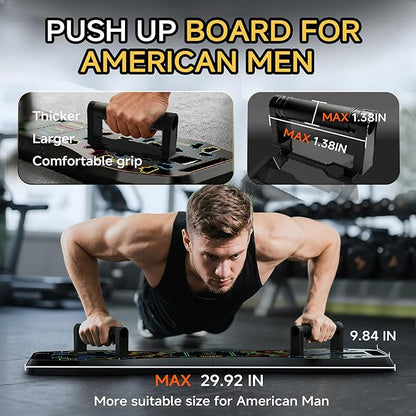 LALAHIGH Push Up Board,36 in 1 Home Gym Equipment with Ab Roller Wheel & Resistance Bands, Portable Foldable Workout Board for Full Body Strength Training Men Women,Gift for Boyfriend