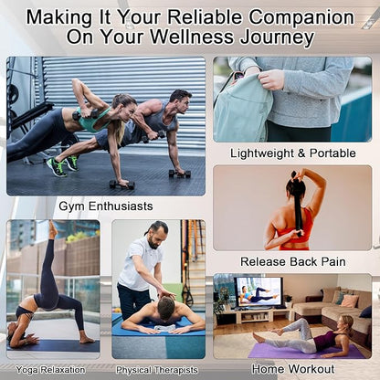 iGreely Portable Massage Roller Stick The Ultimate Muscle Roller 17 Inches Recommended by Physical Therapists Promotes Recovery Fast Relief for Cramps Soreness Tight Muscles-White