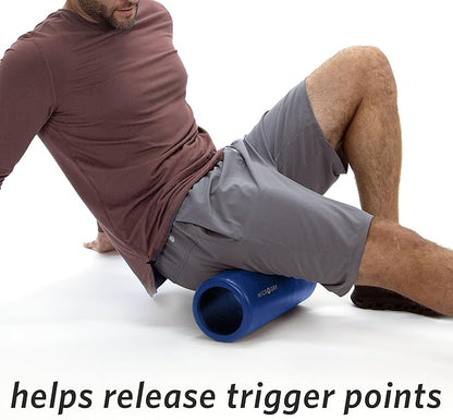 MICRODRY Deluxe Fitness Foam Back Roller for Muscle Relief, Roller for Yoga, Stretching, Deep Tissue Firm Massage & Trigger Point Release, Exercise Workout at Home or Gym, 13x5.3, Blue