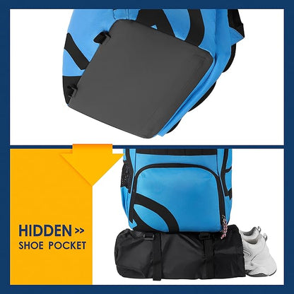 TRAILKICKER Basketball Bag Backpack with Ball Holder Multi-Sport Backpack for Soccer Volleyball Football Baseball Helmet